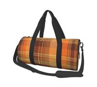 Mexpekil Borsa da palestra pieghevole Carry On Travel Duffle Bags Impermeabile Donna Uomo Bagaglio a Mano Borsa Grande Weekend Pernottamento Borse per Sport Danza, Arancione Buffalo Check, Taglia