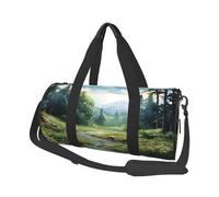 Mexpekil Borsa da palestra pieghevole Carry On Travel Duffle Bags Impermeabile Donna Uomo Bagaglio a Mano Borsa Grande Weekend Pernottamento Borse per Sport Danza, Paesaggio Foresta Fiume, Taglia
