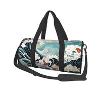 Mexpekil Borsa da palestra pieghevole Carry On Travel Duffle Bags Impermeabile Donna Uomo Bagaglio a Mano Borsa Grande Weekend Borse da notte, Onda del mare giapponese, Taglia unica