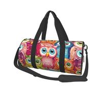 Mexpekil Borsa da palestra pieghevole Carry On Travel Duffle Bags Impermeabile Donna Uomo Bagaglio a Mano Borsa Grande Weekend Pernottamento Borse per Sport Danza, Simpatico gufo colorato, Taglia