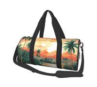 Mexpekil Borsa da palestra pieghevole Carry On Travel Duffle Bags Impermeabile Donna Uomo Bagaglio a Mano Borsa Grande Weekend Pernottamento Borse per Sport Danza, Alberi di cocco dell'isola, Taglia
