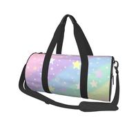 Mexpekil Borsa da palestra pieghevole Carry On Travel Duffle Bags Impermeabile Donna Uomo Bagaglio a Mano Borsa Grande Weekend Pernottamento Borse per Sport Danza, Stelle Glitter Strisce Arcobaleno,