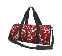 Mexpekil Borsa da palestra pieghevole Carry On Travel Duffle Bags Impermeabile Donna Uomo Bagaglio a Mano Borsa Grande Weekend Pernottamento Borse per Sport Danza, Ramo di foglie rosse, Taglia unica