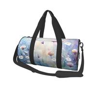 Mexpekil Borsa da palestra pieghevole Carry On Travel Duffle Bags Impermeabile Donna Uomo Bagaglio a Mano Borsa Grande Weekend Pernottamento Borse per Sport Danza, Arte floreale viola, Taglia unica
