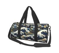 Mexpekil Borsa da palestra pieghevole Carry On Travel Duffle Bags Impermeabile Donna Uomo Bagaglio a Mano Borsa Grande Weekend Pernottamento Borse per Sport Danza, Ocean Waves Giapponese, Taglia unica