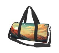 Mexpekil Borsa da palestra pieghevole Carry On Travel Duffle Bags Impermeabile Donna Uomo Bagaglio a Mano Borsa Grande Weekend Borse da notte, Tramonto Montagna Natura, Taglia unica