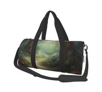 Mexpekil Borsa da palestra pieghevole Carry On Travel Duffle Bags Impermeabile Donna Uomo Bagaglio a Mano Borsa Grande Weekend Borse da notte, Strada Foresta Paesaggio, Taglia unica