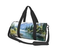 Mexpekil Borsa da palestra pieghevole Carry On Travel Duffle Bags Impermeabile Donna Uomo Bagaglio a Mano Borsa Grande Weekend Pernottamento Borse per Sport Danza, Natura del fiume della foresta,