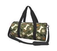 Mexpekil Borsa da palestra pieghevole Carry On Travel Duffle Bags Impermeabile Donna Uomo Bagaglio a Mano Borsa Grande Weekend Pernottamento Borse per Sport Danza, Zampa di ossa di cane., Taglia unica