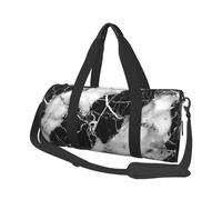 Mexpekil Borsa da palestra pieghevole Carry On Travel Duffle Bags Impermeabile Donna Uomo Bagaglio a Mano Borsa Grande Weekend Pernottamento Borse per Sport Danza, Marmo bianco e nero., Taglia unica