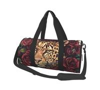 Mexpekil Borsa da palestra pieghevole Carry On Travel Duffle Bags Impermeabile Donna Uomo Bagaglio a Mano Borsa Grande Weekend Pernottamento Borse per Sport Danza, Leopardo Rosa Rossa, Taglia unica