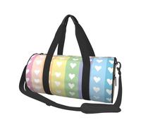 Mexpekil Borsa da palestra pieghevole da viaggio borsa da viaggio bagaglio a mano impermeabile borse da ballo sportive borse da fine settimana borsa da notte, Cuori arcobaleno a righe, Taglia unica