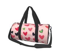 Mexpekil Borsa da palestra pieghevole da viaggio borsa da viaggio bagaglio a mano impermeabile borse da ballo sportive borse da fine settimana borsa da notte, Cuori rosa e neri, Taglia unica