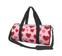 Mexpekil Borsa da palestra pieghevole da viaggio borsa da viaggio bagaglio a mano impermeabile borse da ballo sportive borse da fine settimana borsa da notte, Cuore Rosso Rosa, Taglia unica