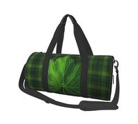 Mexpekil Borsa da palestra pieghevole da viaggio borsa da viaggio bagaglio a mano impermeabile borse da ballo sportive borse da fine settimana borsa da notte, Foglie Plaid Verde, Taglia unica