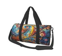 Mexpekil Borsa da palestra pieghevole da viaggio borsa da viaggio bagaglio a mano impermeabile borse da ballo sportive borse da fine settimana borsa da notte, Dipinto colorato note musicali, Taglia