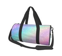 Mexpekil Borsa da palestra pieghevole da viaggio borsa da viaggio bagaglio a mano impermeabile borse da ballo sportive borse da fine settimana borsa da notte, Galassia glitter arcobaleno, Taglia unica