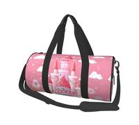 Mexpekil Borsa da palestra pieghevole da viaggio borsa da viaggio bagaglio a mano impermeabile borse da ballo sportive borse da fine settimana borsa da notte, Castello dei cartoni animati Rosa, Taglia