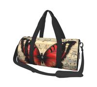 Mexpekil Borsa da palestra pieghevole da viaggio borsa da viaggio bagaglio a mano impermeabile borse da ballo sportive borse da fine settimana borsa da notte, Bella nota musicale farfalla, Taglia