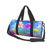 Mexpekil Borsa da palestra pieghevole da viaggio borsa da viaggio bagaglio a mano impermeabile borse da ballo sportive borse da fine settimana borsa da notte, Fiori colorati Farfalla Cielo, Taglia