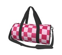 Mexpekil Borsa da palestra pieghevole da viaggio borsa da viaggio bagaglio a mano impermeabile borse da ballo sportive borse da fine settimana borsa da notte, Scacchiera rosa viola, Taglia unica