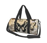 Mexpekil Borsa da palestra pieghevole da viaggio borsa da viaggio bagaglio a mano impermeabile borse da ballo sportive borse da fine settimana borsa da notte, Parola Farfalle Vintage, Taglia unica