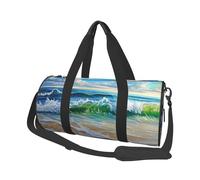 Mexpekil Borsa da palestra pieghevole da viaggio borsa da viaggio bagaglio a mano impermeabile borse da ballo sportive borse da fine settimana borsa da notte, Beach Waves Stella marina Conchiglie,