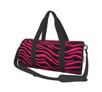 Mexpekil Borsa da palestra pieghevole da viaggio borsa da viaggio bagaglio a mano impermeabile borse da ballo sportive borse da fine settimana borsa da notte, Stampa zebra nera rosa acceso, Taglia