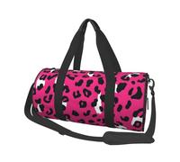 Mexpekil Borsa da palestra pieghevole da viaggio borsa da viaggio bagaglio a mano impermeabile borse da ballo sportive borse da fine settimana borsa da notte, Stampa leopardata rosa rossa, Taglia