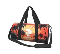 Mexpekil Borsa da palestra pieghevole da viaggio borsa da viaggio bagaglio a mano impermeabile borse da ballo sportive borse da fine settimana borsa da notte, Palme del fiume al tramonto, Taglia unica