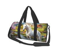 Mexpekil Borsa da palestra pieghevole da viaggio borsa da viaggio bagaglio a mano impermeabile borse da ballo sportive borse da fine settimana borsa da notte, Castello Cavallo Bianco, Taglia unica