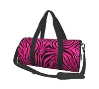 Mexpekil Borsa da palestra pieghevole da viaggio borsa da viaggio bagaglio a mano impermeabile borse da ballo sportive borse da fine settimana borsa da notte, Stampa zebrata rosa, Taglia unica