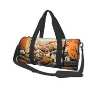 Mexpekil Borsa da palestra pieghevole da viaggio borsa da viaggio bagaglio a mano impermeabile borse da ballo sportive borse da fine settimana borsa da notte, Villaggio d'autunno, Taglia unica