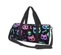 Mexpekil Borsa da palestra pieghevole da viaggio borsa da viaggio bagaglio a mano impermeabile borse da ballo sportive borse da fine settimana borsa da notte, Teschi Neon Goth Ossa, Taglia unica