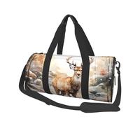 Mexpekil Borsa da palestra pieghevole da viaggio borsa da viaggio bagaglio a mano impermeabile borse da ballo sportive borse da fine settimana borsa da notte, Albero del fiume dei cervi, Taglia unica