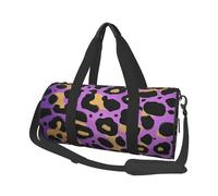 Mexpekil Borsa da palestra pieghevole da viaggio borsa da viaggio bagaglio a mano impermeabile borse da ballo sportive borse da fine settimana borsa da notte, Pelle Di Leopardo Giallo Viola, Taglia