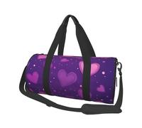 Mexpekil Borsa da palestra pieghevole da viaggio borsa da viaggio bagaglio a mano impermeabile borse da ballo sportive borse da fine settimana borsa da notte, Pois Cuori Viola, Taglia unica