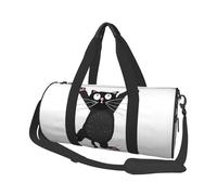 Mexpekil Borsa da palestra pieghevole da viaggio borsa da viaggio bagaglio a mano impermeabile borse da ballo sportive borse da fine settimana borsa da notte, Simpatico gatto nero, Taglia unica