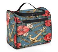 Mexpekil Borsa da toilette con catena di ancoraggio oceanica da appendere a fiori, per donne e uomini, grande, impermeabile, per cosmetici da viaggio, Multicolore, 10.2 x 6.5 x 9.2 inches, Beauty case
