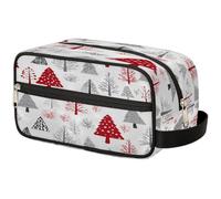 Mexpekil Borsa da toilette con motivo albero di Natale, organizer per cosmetici, trousse da viaggio, per donne, uomini, ragazzi e ragazze