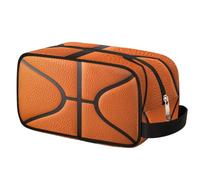 Mexpekil Borsa da toilette con texture a tema basket, organizer per cosmetici, trousse da viaggio, per donne, uomini, ragazzi e ragazze