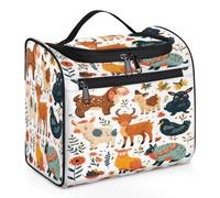 Mexpekil Borsa da toilette da appendere alla fattoria con maiale e mucca per donne e uomini, grande borsa impermeabile per il trucco da viaggio, Multicolore, 10.2 x 6.5 x 9.2 inches, Beauty case