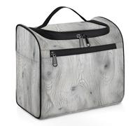 Mexpekil Borsa da toilette da appendere con texture in legno per donne e uomini, grande borsa impermeabile per trucco cosmetico da viaggio, Multicolore, 10.2 x 6.5 x 9.2 inches, Beauty case