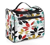 Mexpekil Borsa da toilette da viaggio con fiori da appendere per donne e uomini, grande, impermeabile, per trucco e cosmetici, Multicolore, 10.2 x 6.5 x 9.2 inches, Beauty case
