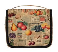 Mexpekil Borsa da toilette da viaggio da appendere per donne, giornali e frutta, grande borsa da bagno portatile per trucchi e cosmetici, borse per ragazze e ragazzi