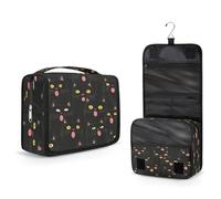 Mexpekil Borsa da toilette da viaggio da appendere per donne, occhi gialli, gatti neri, grande borsa portatile per trucchi e cosmetici, borse per ragazze e ragazzi