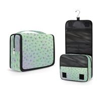 Mexpekil Borsa da toilette da viaggio da appendere per donne, piccole farfalle blu, grande borsa per il trucco portatile, organizer per cosmetici per ragazze e ragazzi