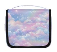 Mexpekil Borsa da toilette da viaggio da appendere per donne rosa galassia nuvola grande borsa portatile per trucco organizer per cosmetici borse per ragazze ragazzi
