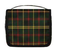 Mexpekil Borsa da toilette da viaggio da appendere per donne, verde, giallo, rosso, a quadretti, grande, portatile, organizer per cosmetici per ragazze e ragazzi