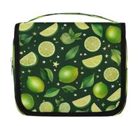Mexpekil Borsa da toilette da viaggio da appendere per donne verde limone frutta grande borsa da bagno portatile trucco organizer borse per ragazze ragazzi